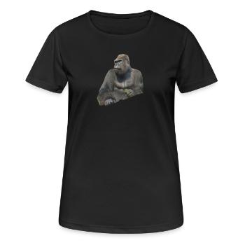 Gorilla - Frauen T-Shirt atmungsaktiv - Schwarz - Vorne - AI Model Female 172 light (172cm)