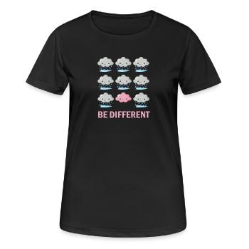 Être différent - T-shirt respirant Femme - noir - Devant - AI Model Female 172 light (172cm)
