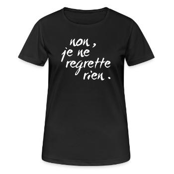 non, je ne regrette rien - blanc - T-shirt respirant Femme - noir - Devant - AI Model Female 172 light (172cm)