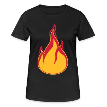 feu flamme brûlure brûlure brûlure clipart chaud - T-shirt respirant Femme - noir - Devant - AI Model Female 172 light (172cm)
