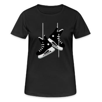 Ice hockey skates - Women's Breathable T-Shirt - black - Front - AI Model Female 172 light (172cm)