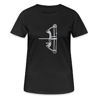 Archery Compound Bow - Women's Breathable T-Shirt - black - Front - AI Model Female 172 light (172cm)