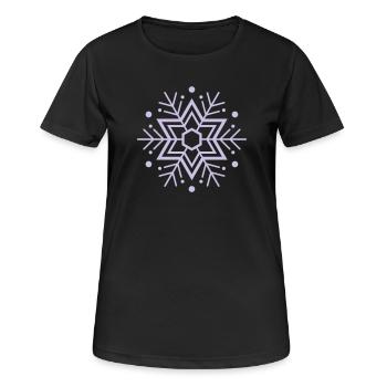 schneeflocke - Frauen T-Shirt atmungsaktiv - Schwarz - Vorne - AI Model Female 172 light (172cm)