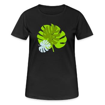 blatt - Frauen T-Shirt atmungsaktiv - Schwarz - Vorne - AI Model Female 172 light (172cm)