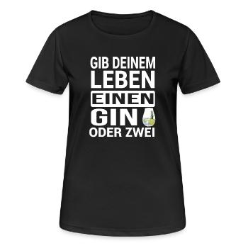 GIN - Frauen T-Shirt atmungsaktiv - Schwarz - Vorne - AI Model Female 172 light (172cm)