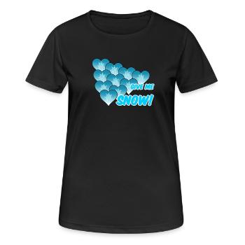 Snow Winter Schnee Schnee - Frauen T-Shirt atmungsaktiv - Schwarz - Vorne - AI Model Female 172 light (172cm)