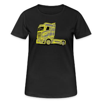LKW Brummi - Frauen T-Shirt atmungsaktiv - Schwarz - Vorne - AI Model Female 172 light (172cm)