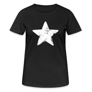 starry star splatter - Women's Breathable T-Shirt - black - Front - AI Model Female 172 light (172cm)