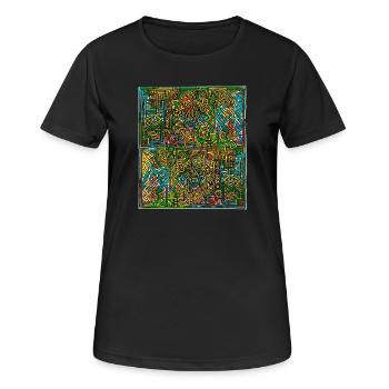 T-shirt psychédélique - T-shirt respirant Femme - noir - Devant - AI Model Female 172 light (172cm)