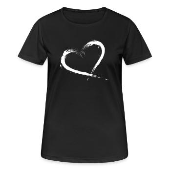 Herz Design Bürste Vektorgrafik - Frauen T-Shirt atmungsaktiv - Schwarz - Vorne - AI Model Female 172 light (172cm)
