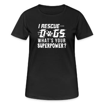 Ich rette Hundehemd - Frauen T-Shirt atmungsaktiv - Schwarz - Vorne - AI Model Female 172 light (172cm)