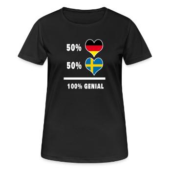 Allemagne et Suède Génial / cadeau drapeau - T-shirt respirant Femme - noir - Devant - AI Model Female 172 light (172cm)