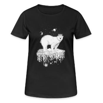 Ours polaire avec couronne sur une banquise - T-shirt respirant Femme - noir - Devant - AI Model Female 172 light (172cm)