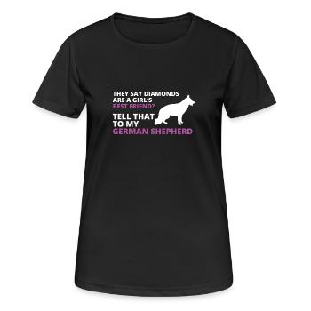 Schäferhund - Frauen T-Shirt atmungsaktiv - Schwarz - Vorne - AI Model Female 172 light (172cm)