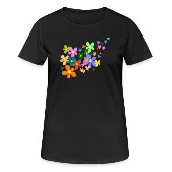 spring flowers - Women's Breathable T-Shirt - black - Front - AI Model Female 172 light (172cm)