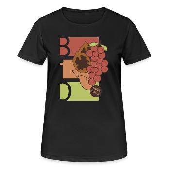 Fruits biologiques Icône de fruits Alimentation saine Icône d’alimentation - T-shirt respirant Femme - noir - Devant - AI Model Female 172 light (172cm)