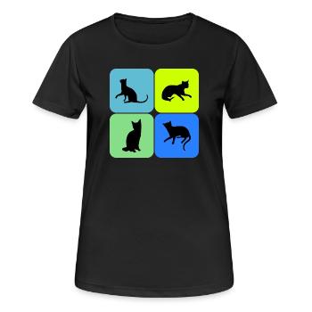 Cat Cat Cat Cat Cat Cat, Gift - Women's Breathable T-Shirt - black - Front - AI Model Female 172 light (172cm)
