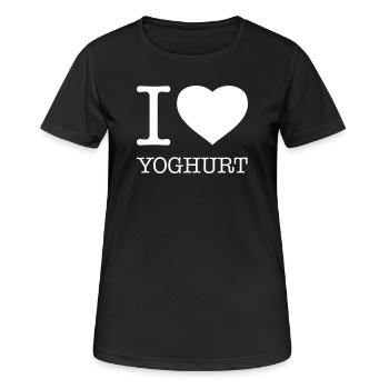 J’ADORE LE YAOURT Yaourt - T-shirt respirant Femme - noir - Devant - AI Model Female 172 light (172cm)