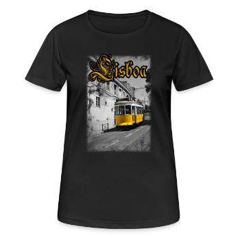 Lisboa Tram - T-shirt respirant Femme - noir - Devant - AI Model Female 172 light (172cm)