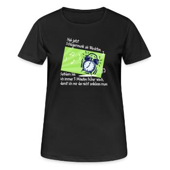 Schlagermusik Schlagerfan Schlager Wecker Spruch - Frauen T-Shirt atmungsaktiv - Schwarz - Vorne - AI Model Female 172 light (172cm)