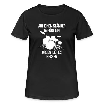 Auf einen Ordentlichen Ständer Gehört Ein Becken - Frauen T-Shirt atmungsaktiv - Schwarz - Vorne - AI Model Female 172 light (172cm)
