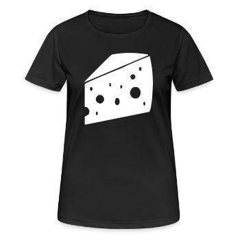 gros morceau de fromage avec des trous - T-shirt respirant Femme - noir - Devant - AI Model Female 172 light (172cm)