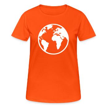 Erde - Frauen T-Shirt atmungsaktiv - Neonorange - Vorne - AI Model Female 172 dark (172cm)