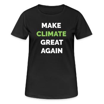 Make Climate Great Again Climate Protection Symbole climatique - T-shirt respirant Femme - noir - Devant - AI Model Female 172 light (172cm)