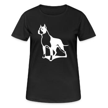 A pit bull that protects its territory - Women's Breathable T-Shirt - black - Front - AI Model Female 172 light (172cm)