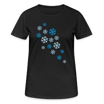schneeflocken schnee winter - Frauen T-Shirt atmungsaktiv - Schwarz - Vorne - AI Model Female 172 light (172cm)