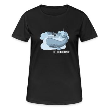 Hello Ground! - Frauen T-Shirt atmungsaktiv - Schwarz - Vorne - AI Model Female 172 light (172cm)
