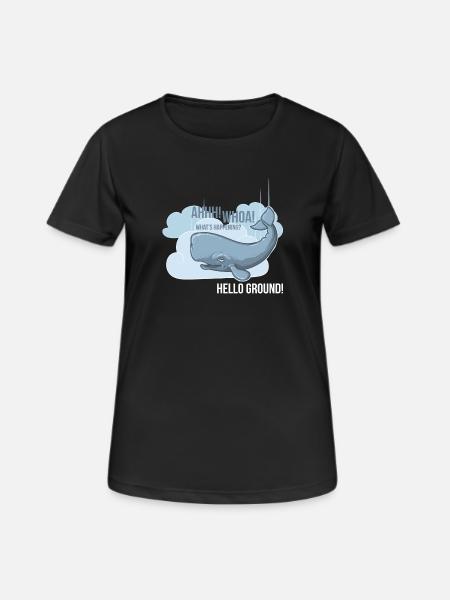 Hello Ground! - Frauen T-Shirt atmungsaktiv - Schwarz