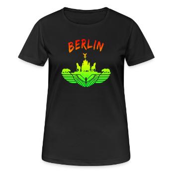 Berlin Design / Berlin Bear Brandenburg Gate - Women's Breathable T-Shirt - black - Front - AI Model Female 172 light (172cm)