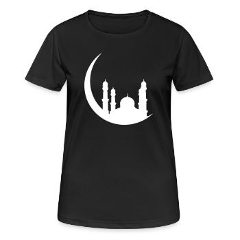 mosquée islam demi-lune relegion foi turquie demo - T-shirt respirant Femme - noir - Devant - AI Model Female 172 light (172cm)