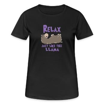 Relax Lama - T-shirt respirant Femme - noir - Devant - AI Model Female 172 light (172cm)