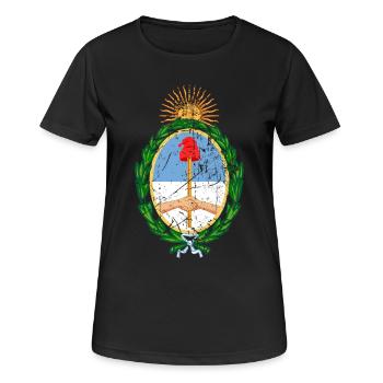 Wappen Argentinien Wappen Argentinien Wappen - Frauen T-Shirt atmungsaktiv - Schwarz - Vorne - AI Model Female 172 light (172cm)