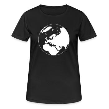 Eine Weltkarte - Frauen T-Shirt atmungsaktiv - Schwarz - Vorne - AI Model Female 172 light (172cm)