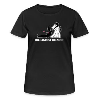 Junggesellinnenabschied Hochzeitsfeier Polterabend - Frauen T-Shirt atmungsaktiv - Schwarz - Vorne - AI Model Female 172 light (172cm)