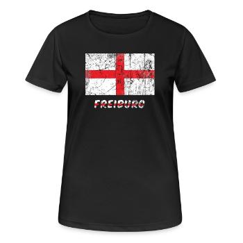 Fribourg Stadtfahne drapeau de la ville de Fribourg - T-shirt respirant Femme - noir - Devant - AI Model Female 172 light (172cm)