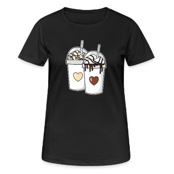Pärchen Milchshake Vanille Schokolade - Frauen T-Shirt atmungsaktiv - Schwarz - Vorne - AI Model Female 172 light (172cm)