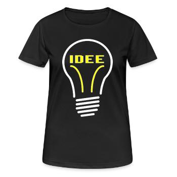 Glühbirne Idee - Frauen T-Shirt atmungsaktiv - Schwarz - Vorne - AI Model Female 172 light (172cm)