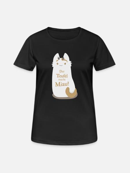 Miau - Frauen T-Shirt atmungsaktiv - Schwarz