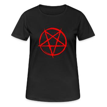 Pentagramm - Frauen T-Shirt atmungsaktiv - Schwarz - Vorne - AI Model Female 172 light (172cm)