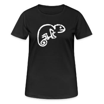 chameleon kreide - Frauen T-Shirt atmungsaktiv - Schwarz - Vorne - AI Model Female 172 light (172cm)