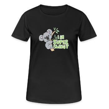 Koala - Frauen T-Shirt atmungsaktiv - Schwarz - Vorne - AI Model Female 172 light (172cm)