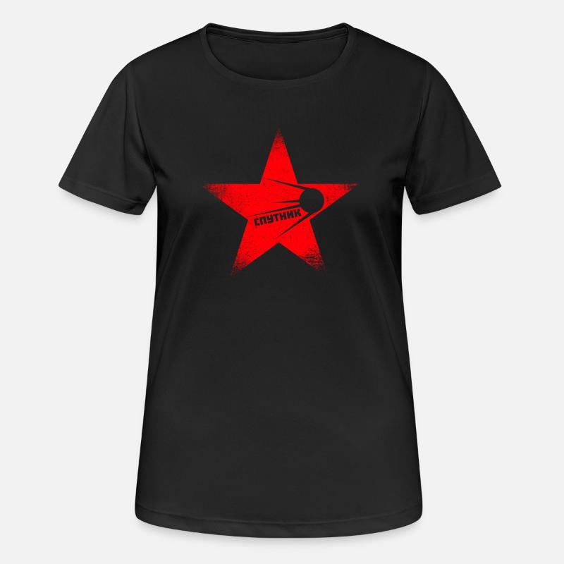 Red Star - Sputnik - Women's Breathable T-Shirt - black