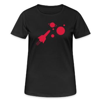 fusée - T-shirt respirant Femme - noir - Devant - AI Model Female 172 light (172cm)
