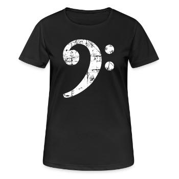 Bass Clef Symbol Vintage Music Design (Blanc) - T-shirt respirant Femme - noir - Devant - AI Model Female 172 light (172cm)