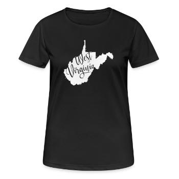 West Virginia - Frauen T-Shirt atmungsaktiv - Schwarz - Vorne - AI Model Female 172 light (172cm)