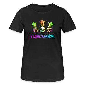 Urlaub Karibik - Frauen T-Shirt atmungsaktiv - Schwarz - Vorne - AI Model Female 172 light (172cm)